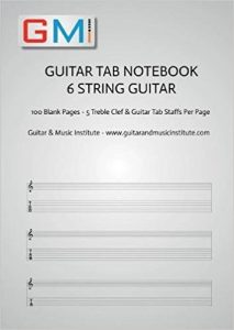  Guitar Tab Notebook - 6 string guitar 100 blank pages: - 5  treble clef & guitar tab staffs per page (Guitar Resources Series):  9780995673229: Brockie, Mr Ged: Books